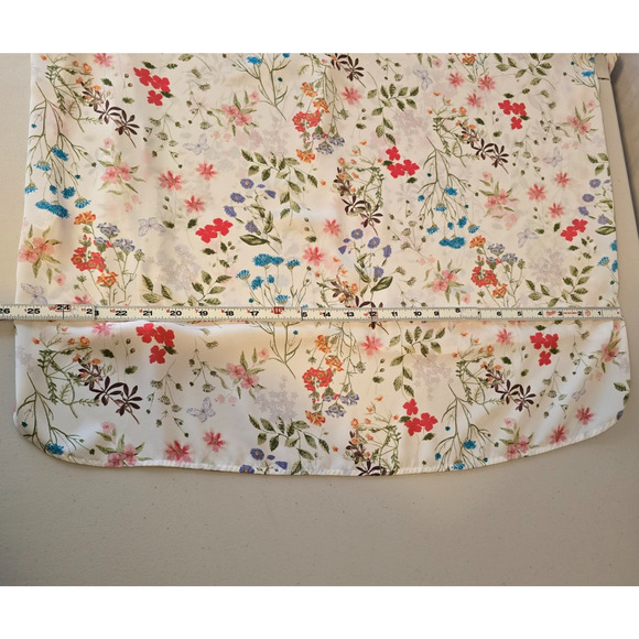 Jones New York Floral Blouse Women's 3X White Multi-Color 3/4 Sleeve Half Button - Picture 14 of 16